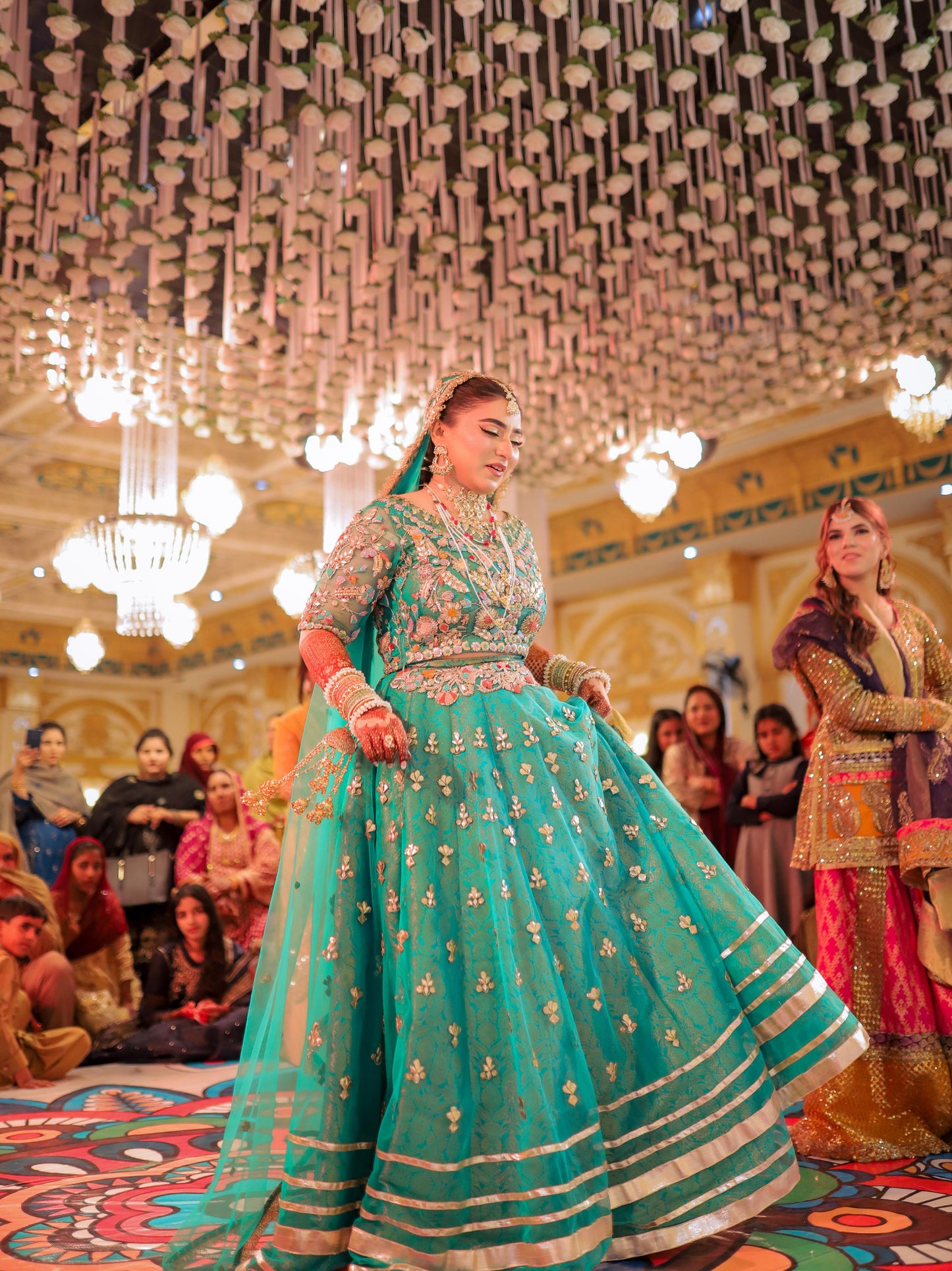 Elegance in Emerald: Custom Mehndi Ensemble