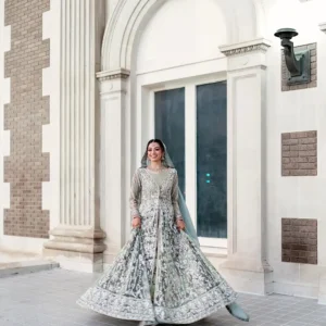 Stunning Pastel Sage Green Bridal Lehenga