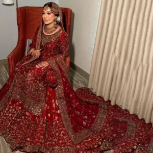 Stunning Farshi Red Bridal Lehenga